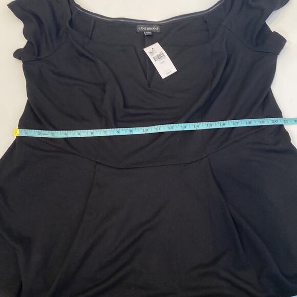 Lane Bryant Short Sleeve Blk Off Shoulder Peplum Pleat Top Stretch NWT Sz 18/20 - Picture 9 of 14